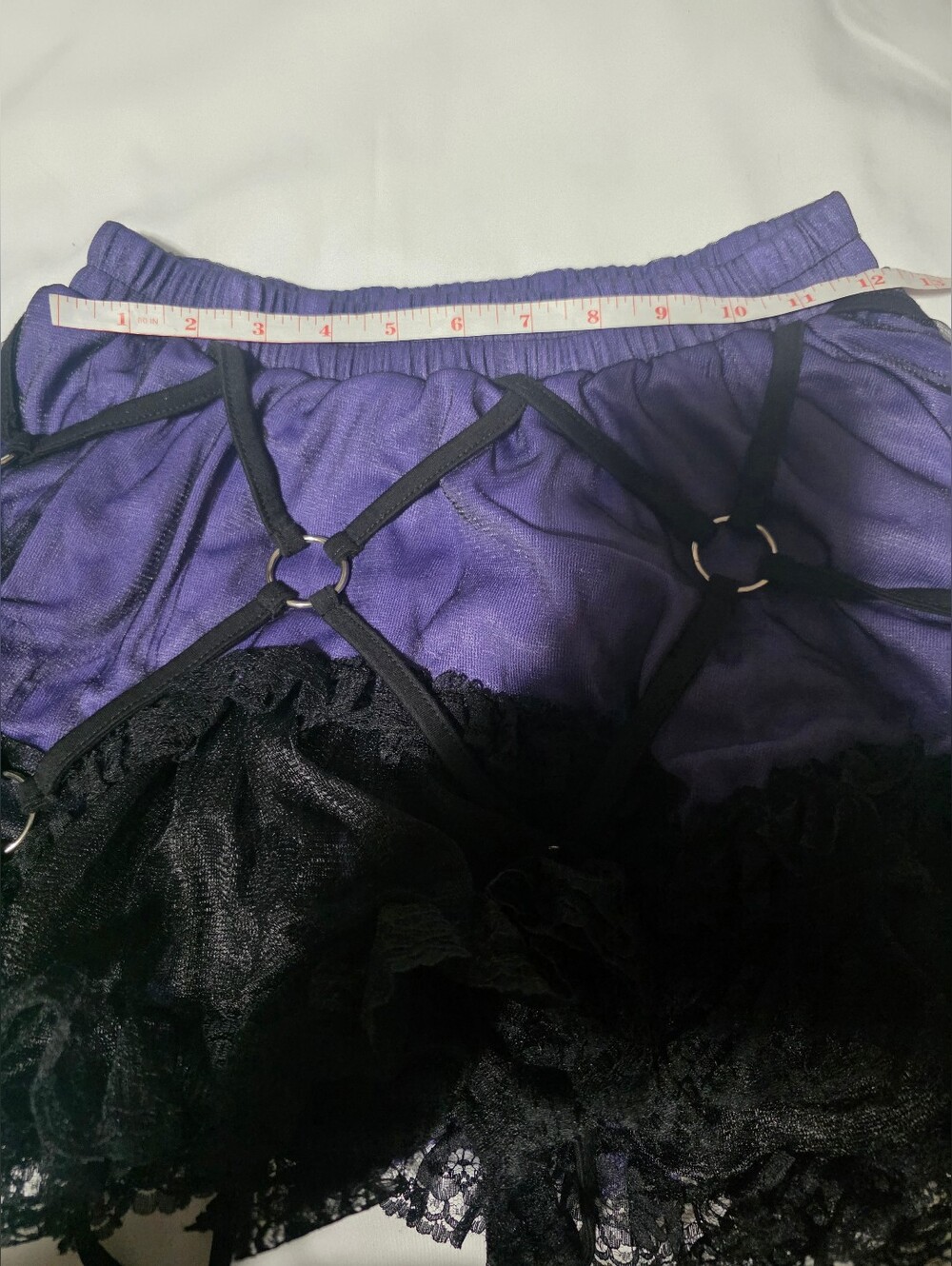 GLP Lolita & Punk Purple Black Lace Mini Skirt Goth Punk Size F-Free Size - Picture 7 of 7